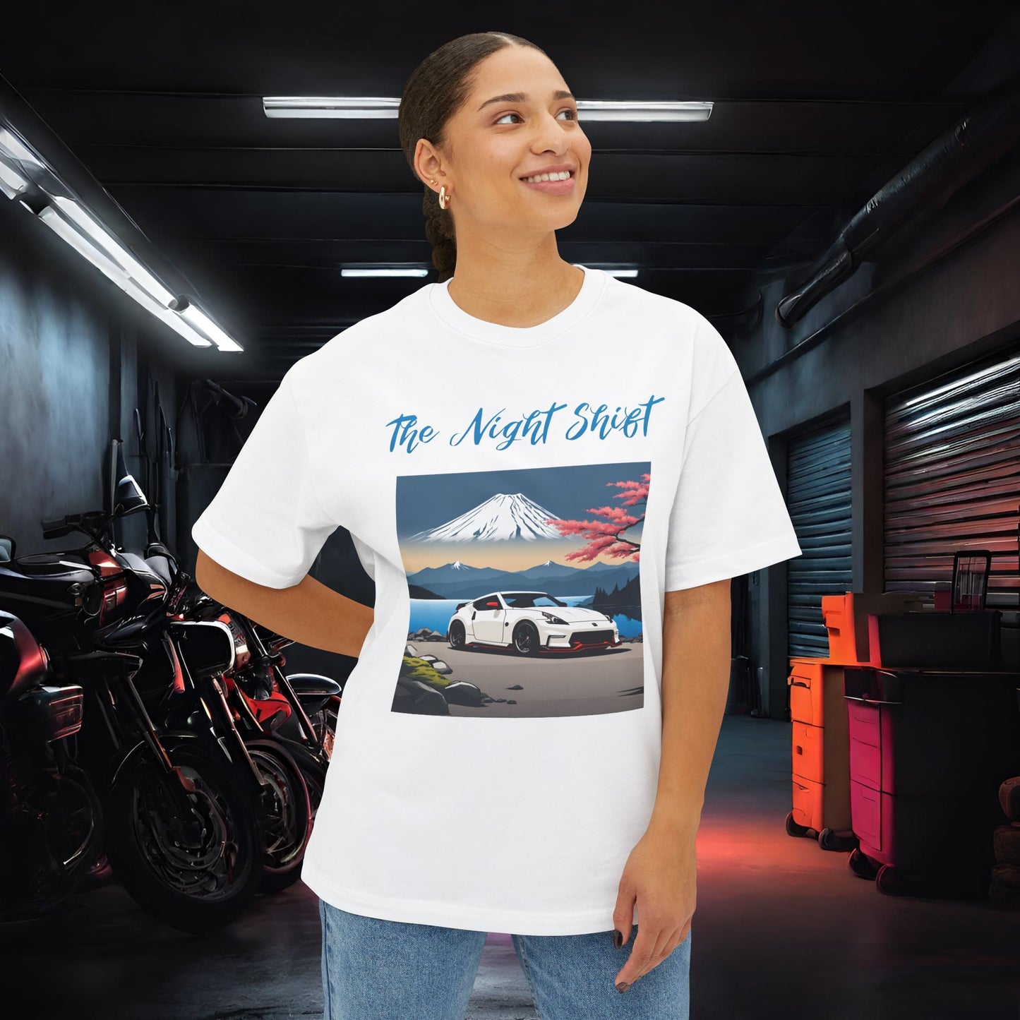 Nissan 370 Mt Fuji-Premium, Ultra Soft, Unisex Oversized Boxy Tee