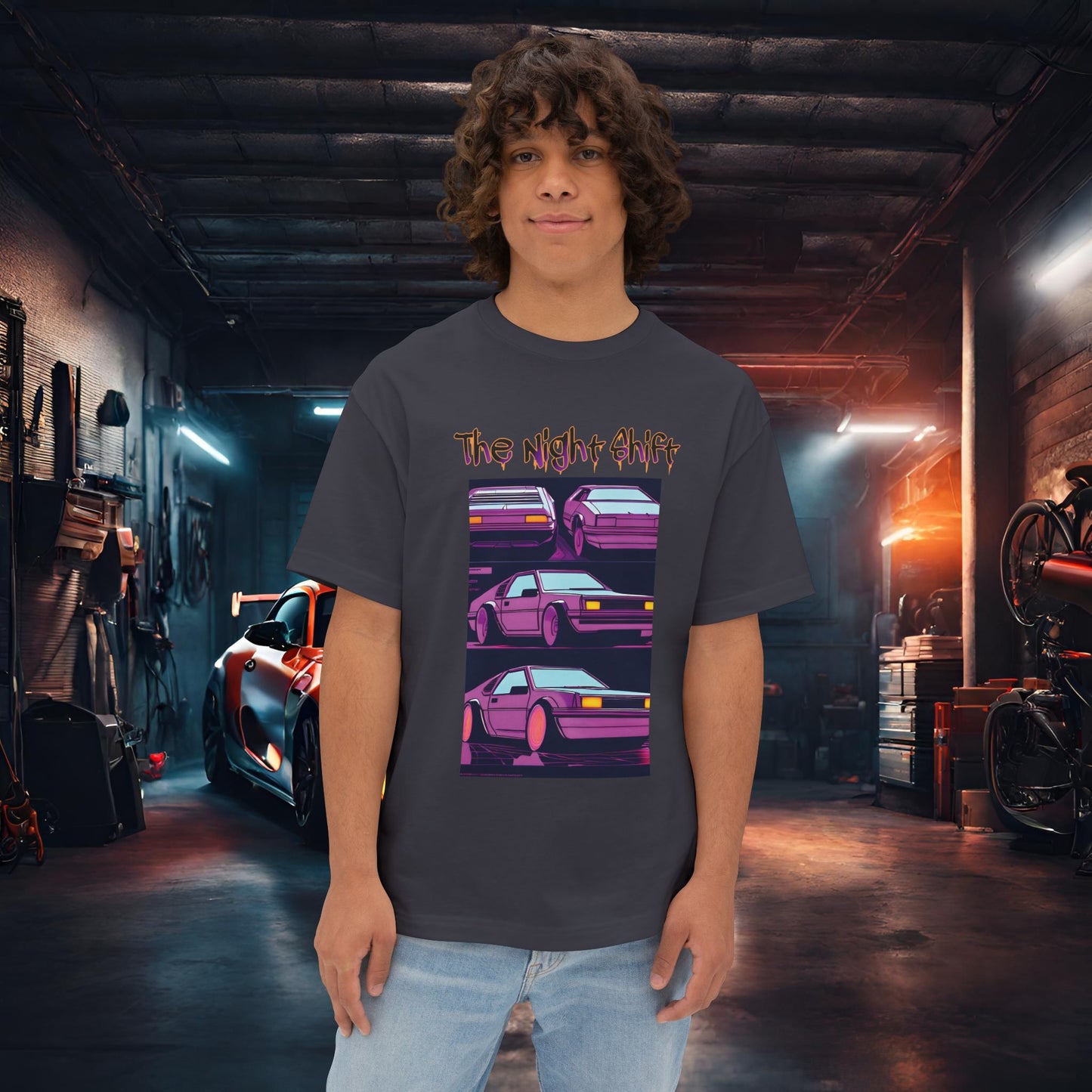 Time Warp-Premium, Ultra Soft Synthwave Unisex Oversized Boxy Tee