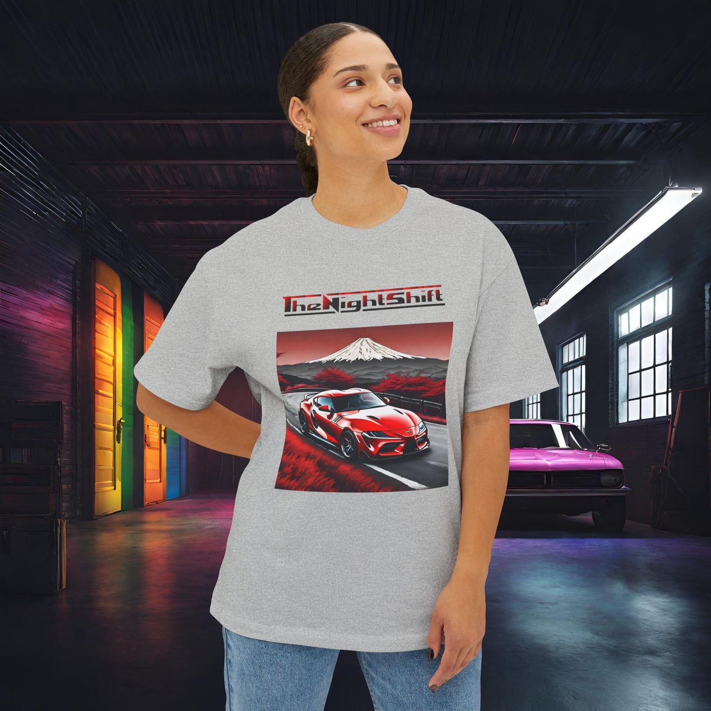 Toyota Supra MK-V Mt Fuji-Premium, Ultra Soft, Unisex Oversized Boxy Tee