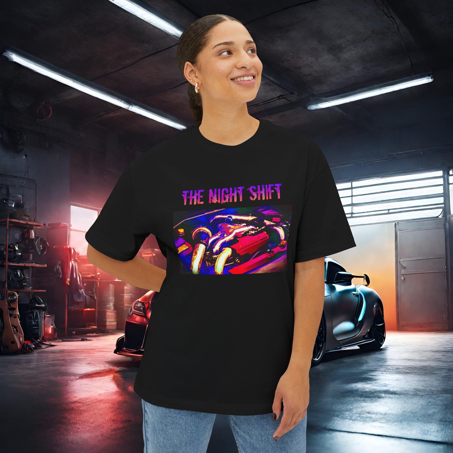 EJ257 Synthwave-Premium, Ultra Soft Unisex Oversized Boxy Tee