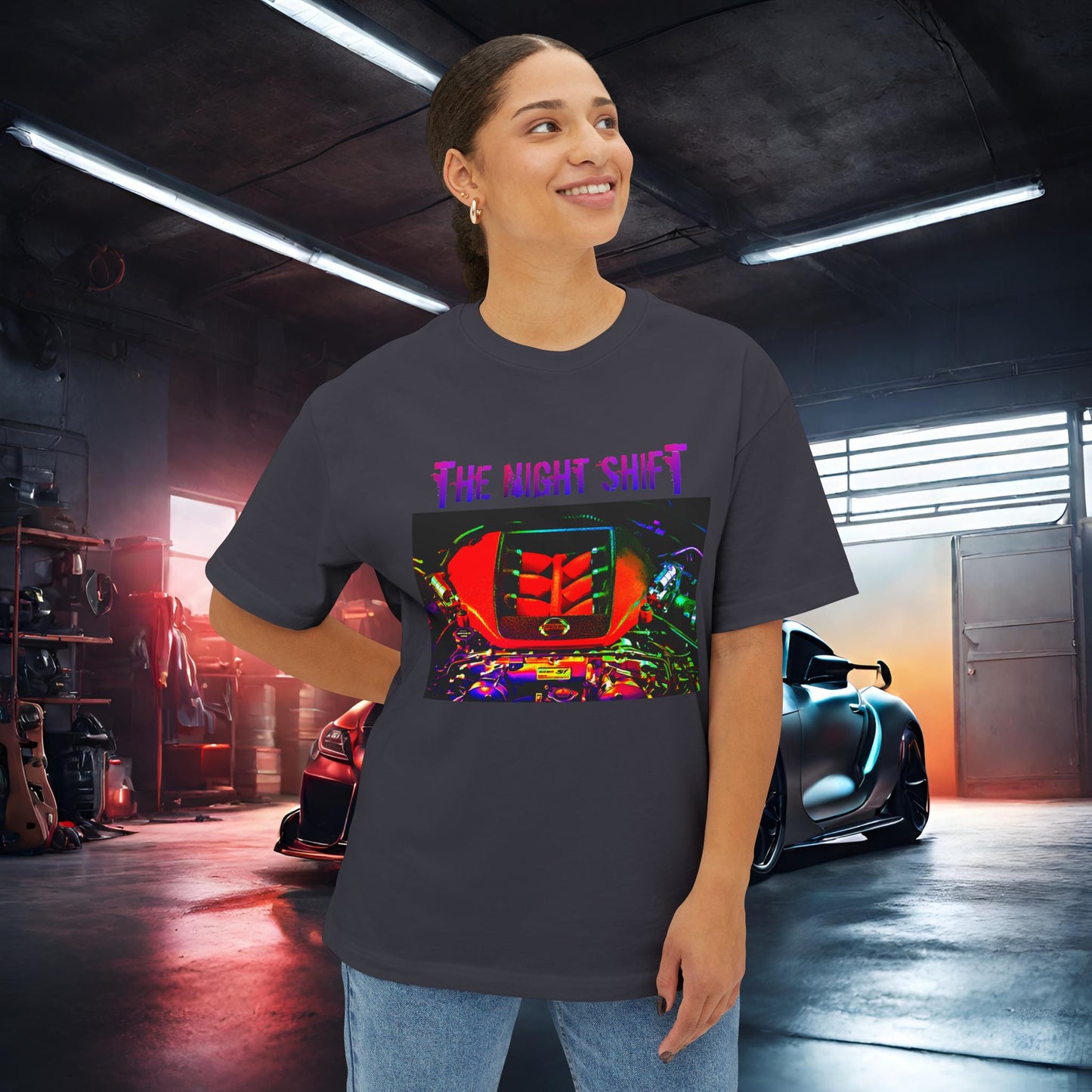 VR38DETT Synthwave-Premium, Ultra SoftUnisex Oversized Boxy Tee