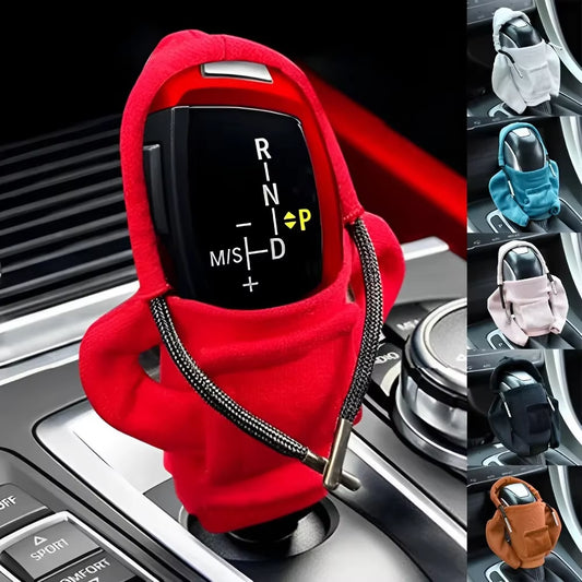 Car Shift Knob Cover Set Car Styling Hoodie Handle Creative Gift Shift Lever Handle Kit Car Decoration Auto Interior Accessories