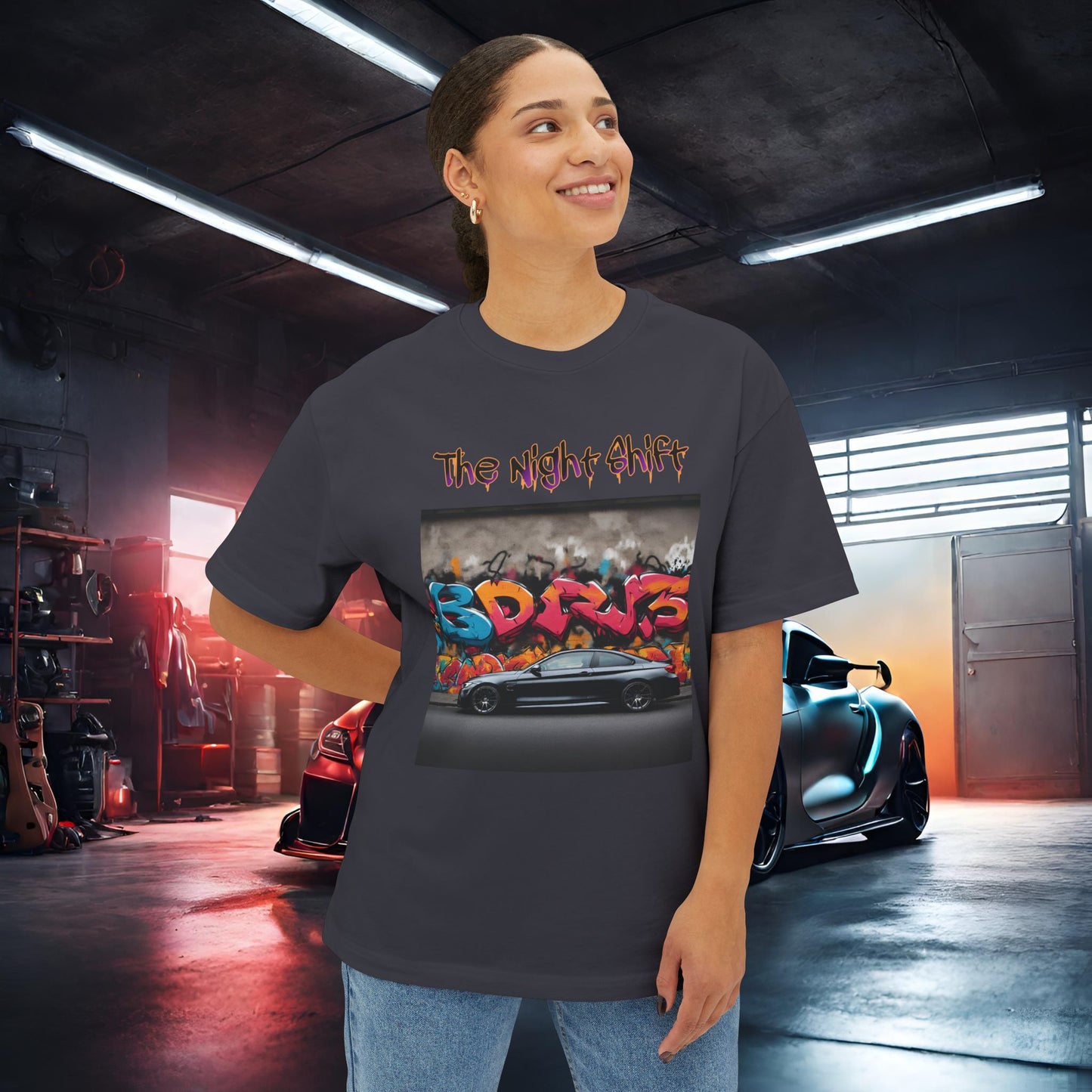 BMW M4 Graffiti-Premium, Ultra Soft Unisex Oversized Boxy Tee