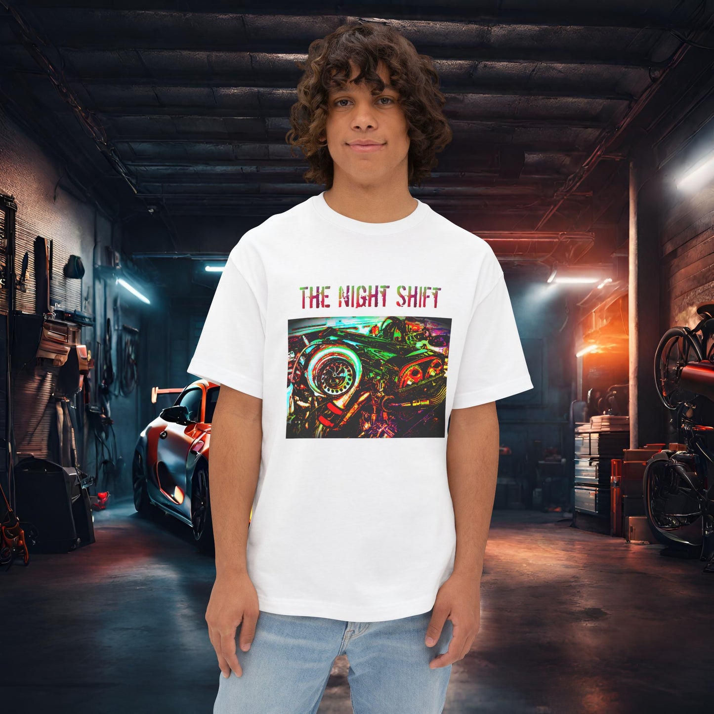 2JZ-GTE Single Turbo Synthwave-Premium, Ultra Soft Unisex Oversized Boxy Tee