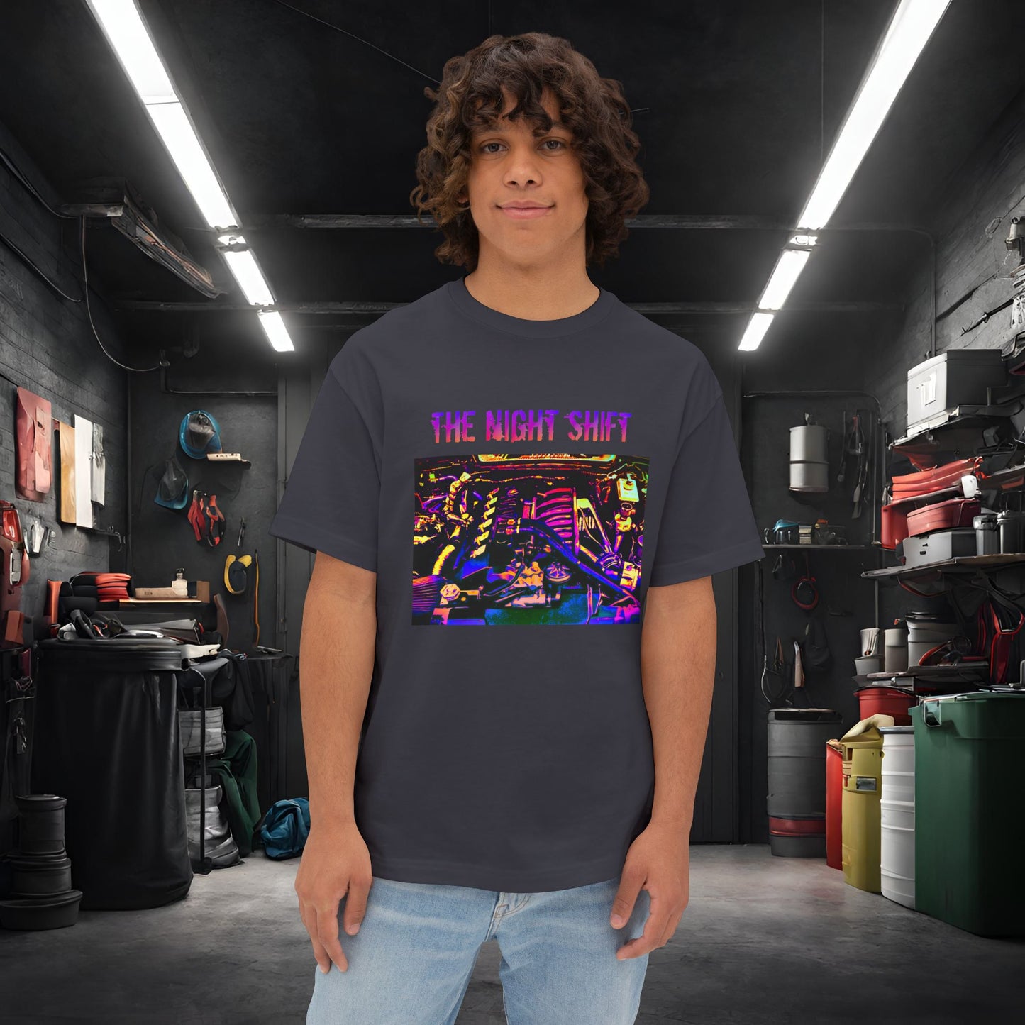 S50B32 Synthwave-Premium, Ultra Soft Unisex Oversized Boxy Tee