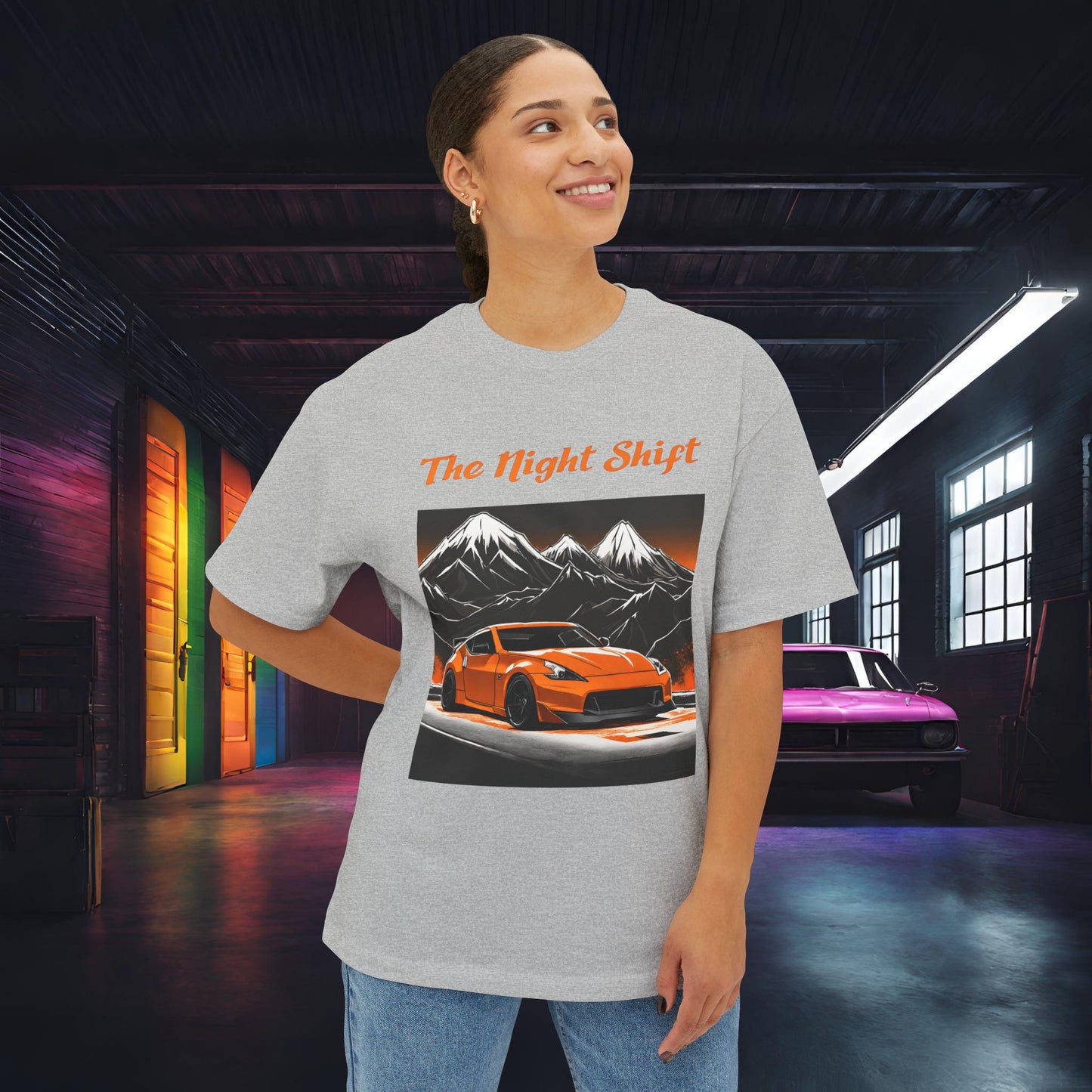 Nissan 370 Mountains-Premium, Ultra Soft, Unisex Oversized Boxy Tee