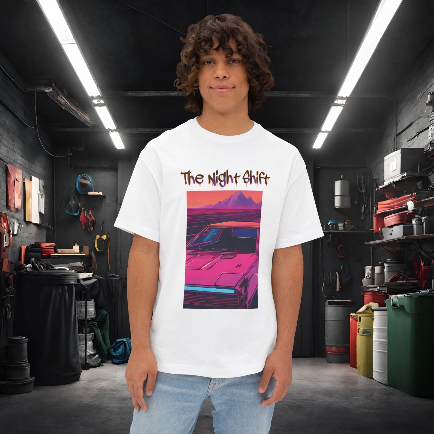 Nostalgic Synthwave-Premium, Ultra Soft Unisex Oversized Boxy Tee