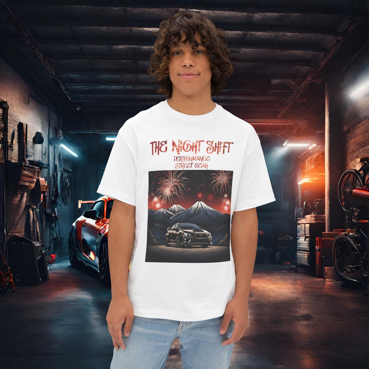 Subaru WRX/STI Fireworks In The Mountains-Premium, Ultra Soft Unisex Oversized Boxy Tee