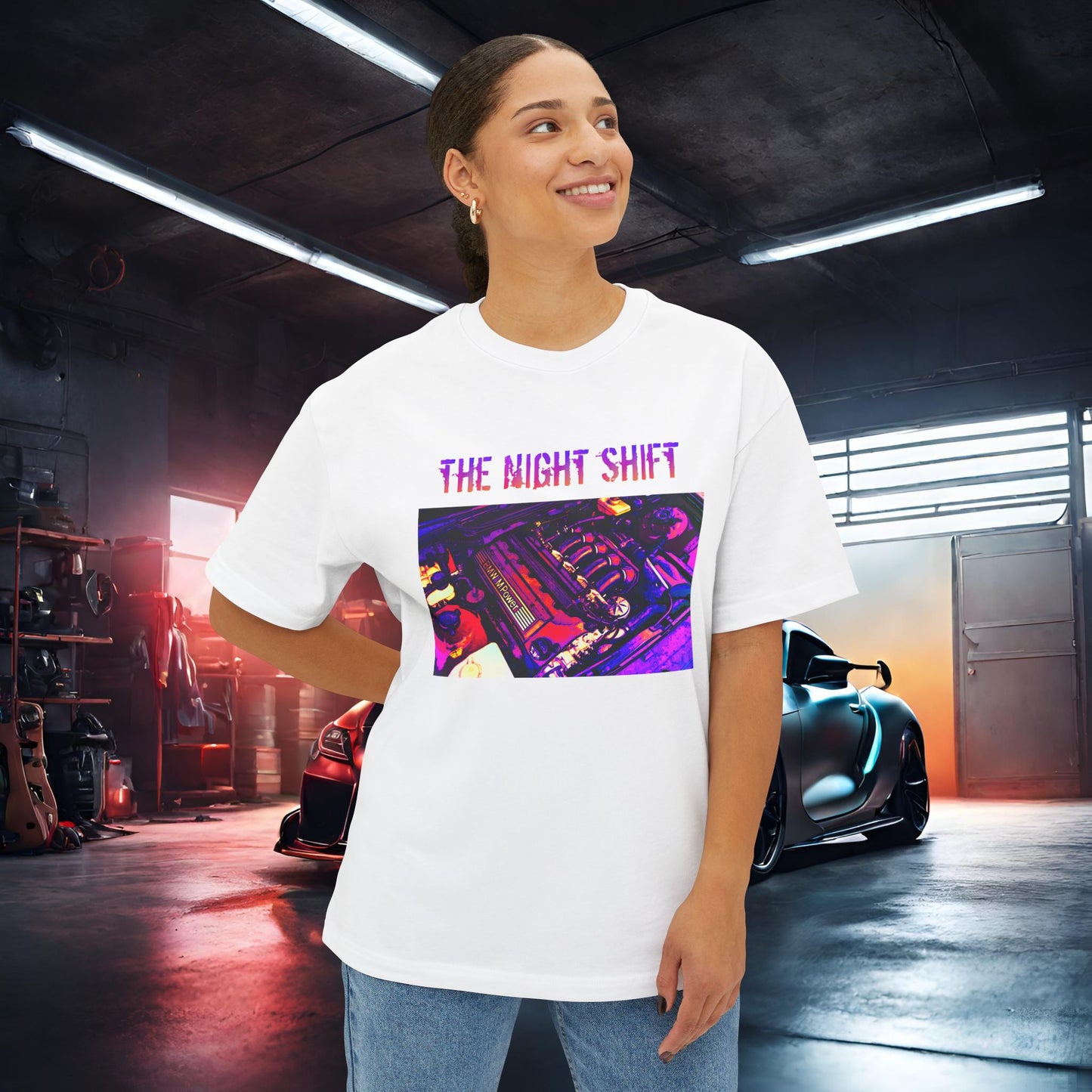 S50B32 Synthwave-Premium, Ultra Soft Unisex Oversized Boxy Tee