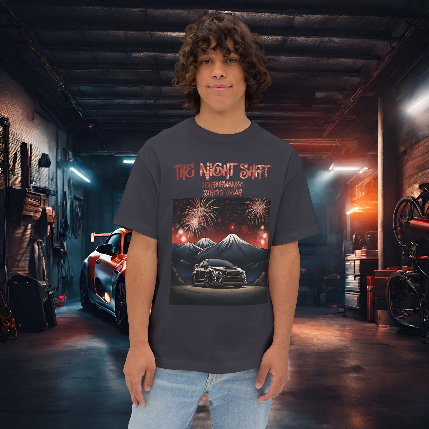 Subaru WRX/STI Fireworks In The Mountains-Premium, Ultra Soft Unisex Oversized Boxy Tee