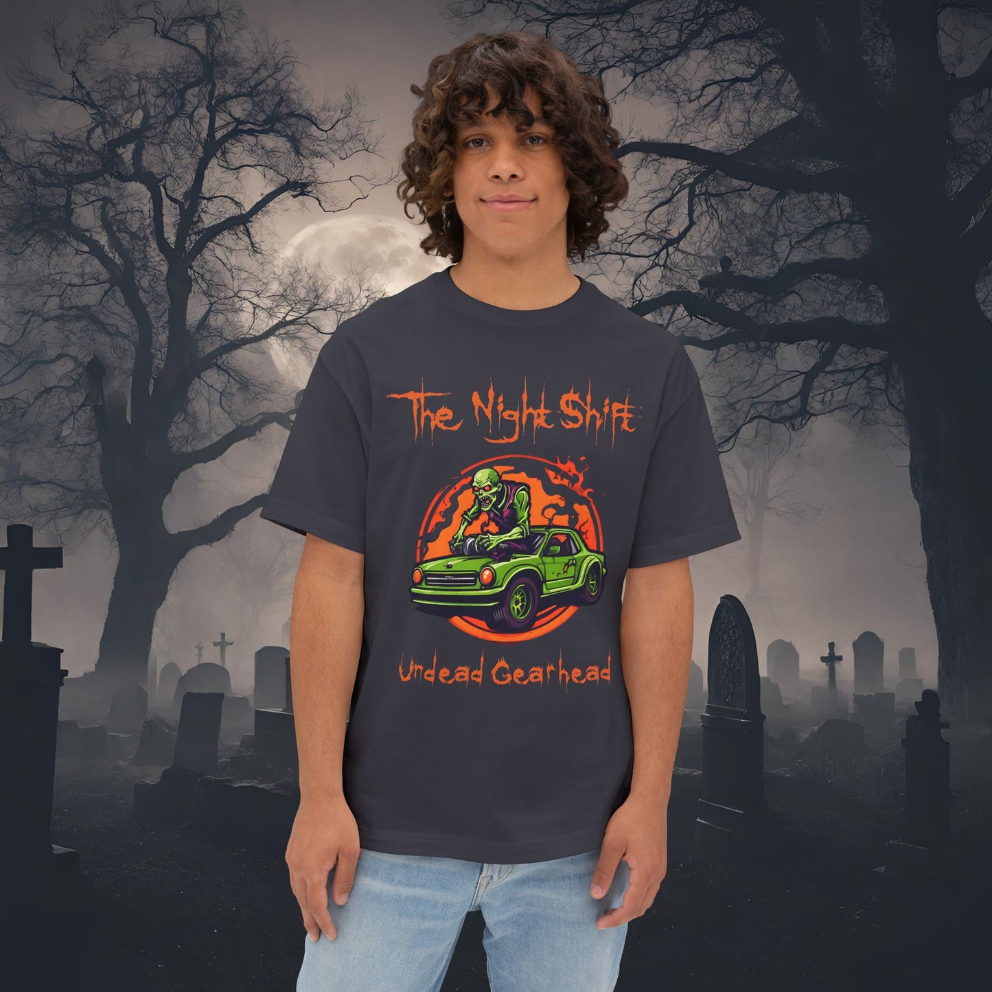 Undead Gearhead Zombie-Premium, Ultra Soft Unisex Oversized Boxy Tee