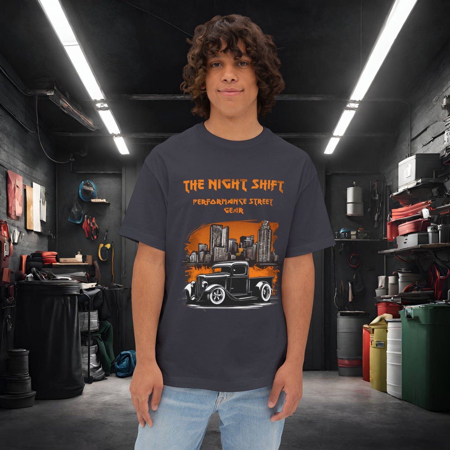 1930's Hot Rod Pick Up Urban Streets-Premium, Ultra Soft Unisex Oversized Boxy Tee