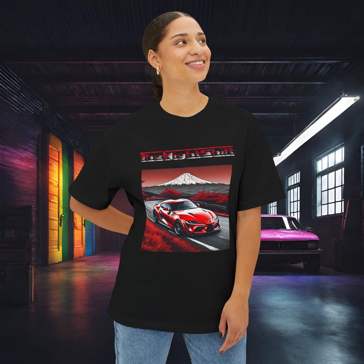 Toyota Supra MK-V Mt Fuji-Premium, Ultra Soft, Unisex Oversized Boxy Tee