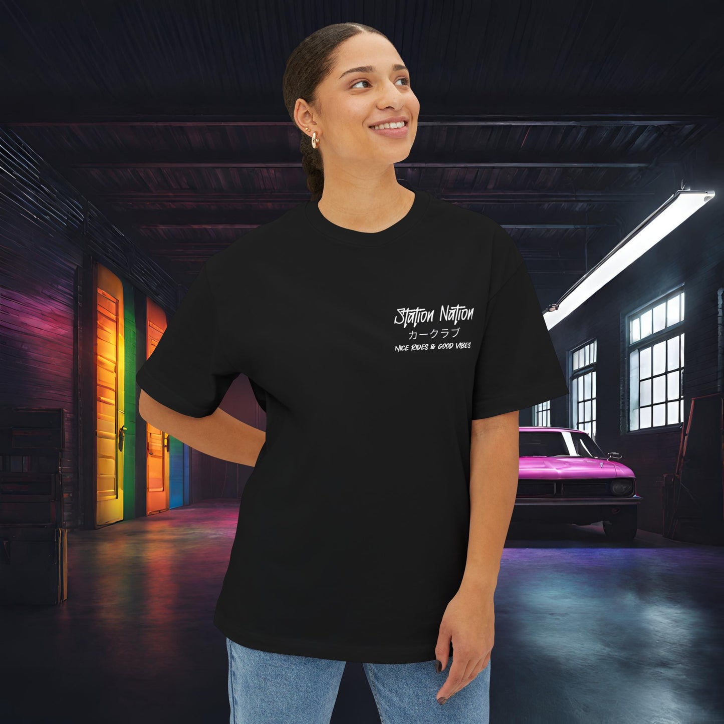 Station Nation-Premium, Ultra Soft Unisex Oversized Boxy Tee