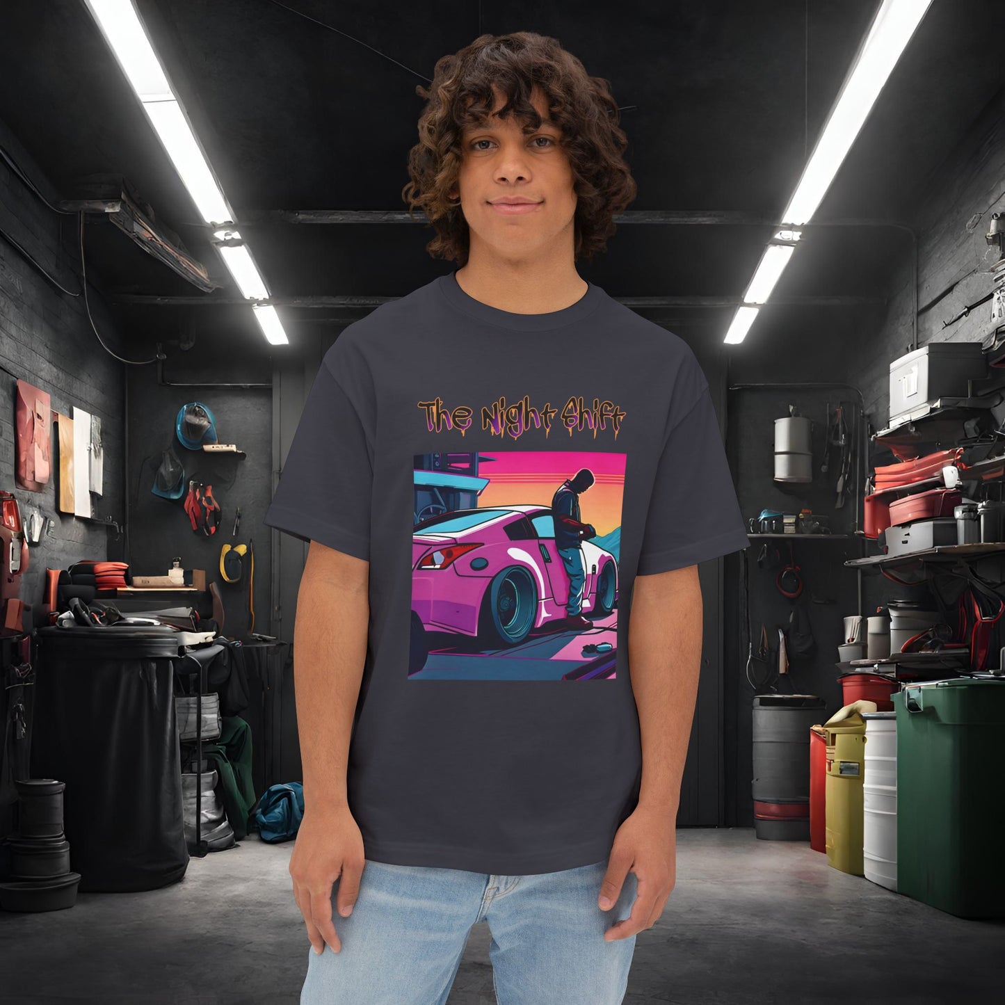 Nissan 370z Synthwave-Premium, Ultra Soft Unisex Oversized Boxy Tee